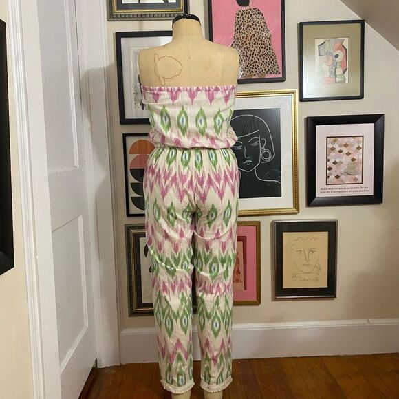 Calypso St Barth Women’s Size Small Garudi Jumpsuit Coconut Ikat Pattern NWT - Picture 4 of 8
